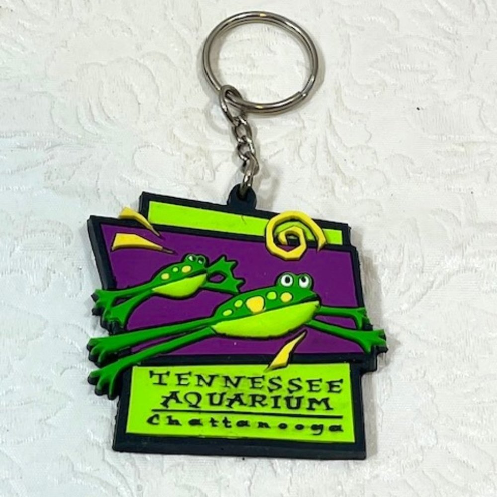 VTG Tennessee Aquarium Chattanooga Key Chain Ring Tether Loop Holder Frogs